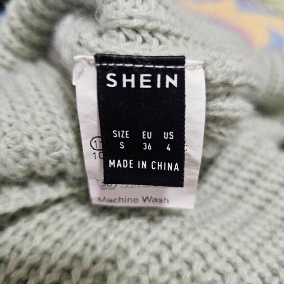 Mint Green Cropped Turtle Neck Sweater, Size Small - Picture 11 of 12